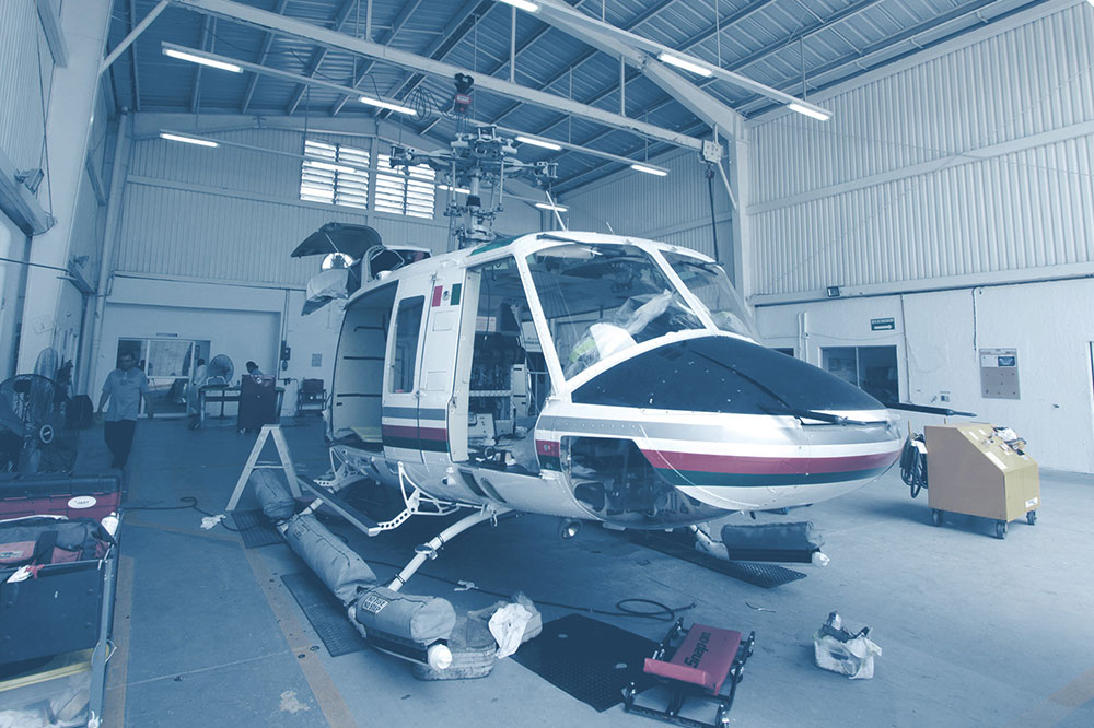 Helicóptero de Heliservicio en Mantenimiento